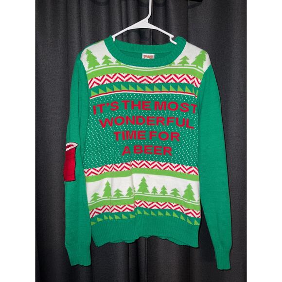 Ugly Christmas Sweater Xmas Size Medium Beer - Picture 1 of 3